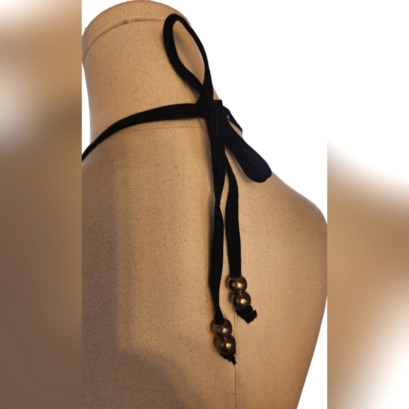 NWOT Black Lace with Gold High Neck Teddy - Picture 2 of 8